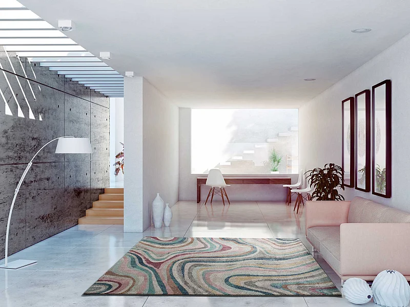 Tapis intérieur - abstrait - multicolore - 60 x 120 cm - PARMA