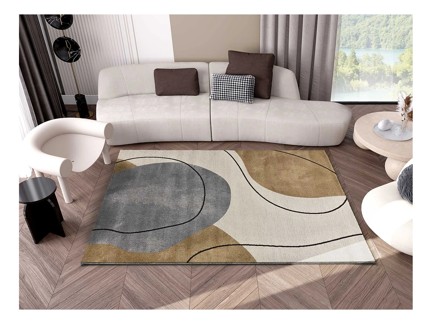 Tapis intérieur - géométrique - multicolore - 160 x 230 cm - NEW YORK