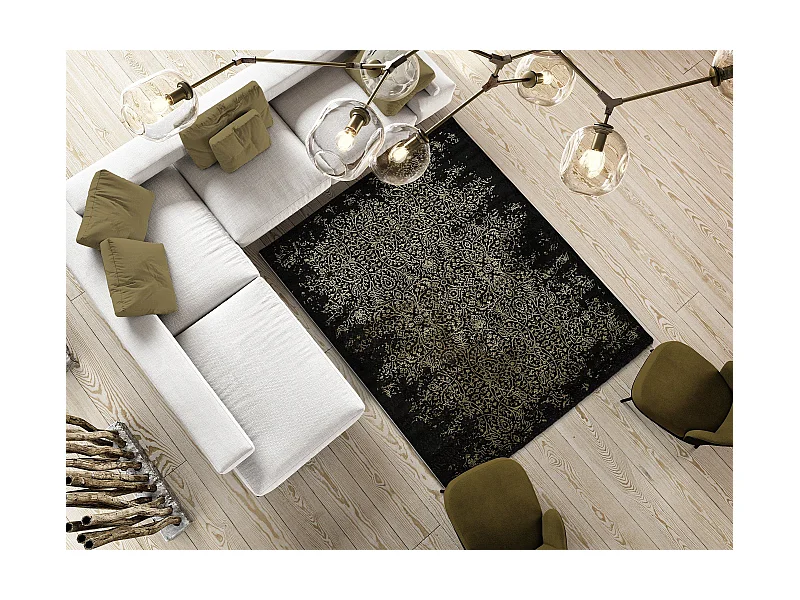 Kurzflorteppiche - abstrakt - schwarz - 160x230 cm - GOLD