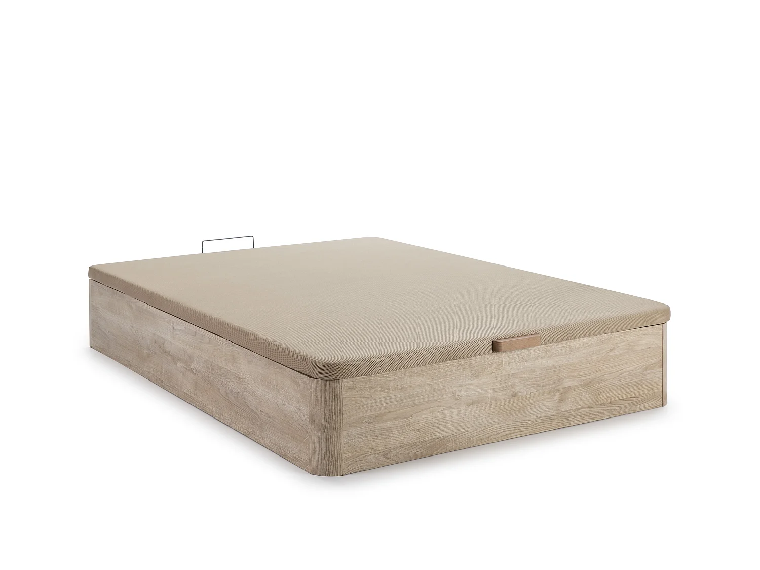 Conjunto de canapé abatible de 140 x 190 cm natural claro + colchón híbrido de muelles ensacados de 7 zonas y gel con memoria de forma refrescante esp.30cm - NAZILI de YSMÉE