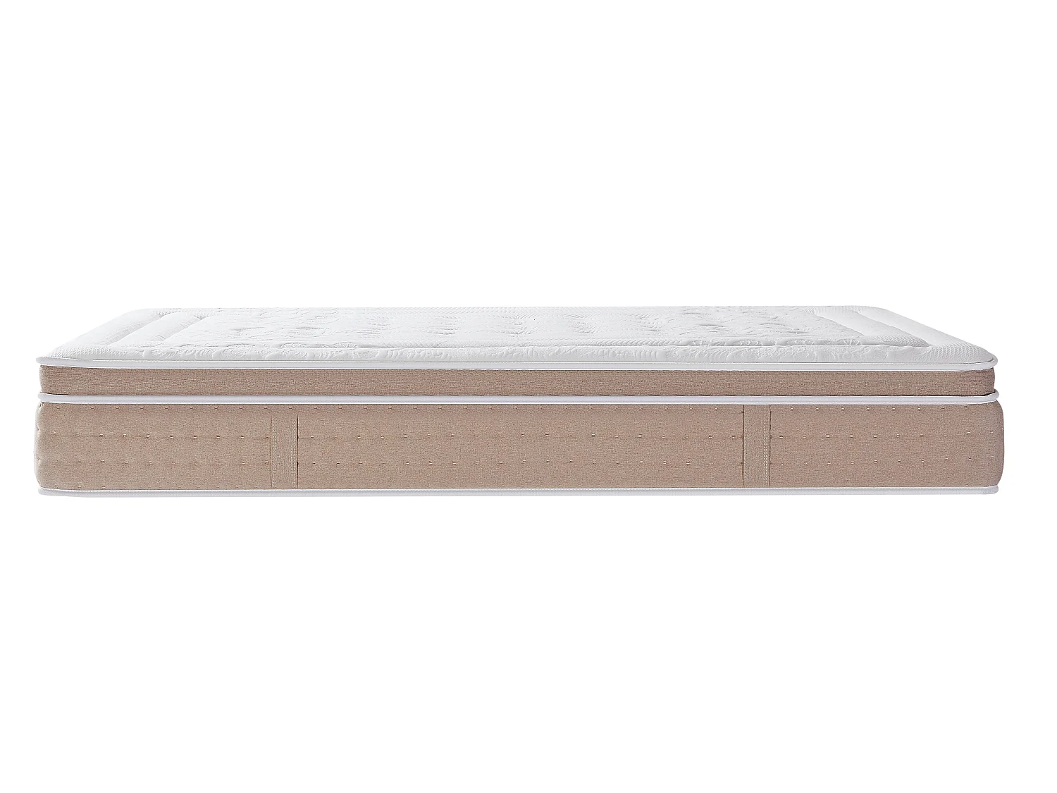 Ensemble 140 x 190 cm sommier coffre blanc + matelas hybride ressorts ensachés 7 zones et gel à mémoire de forme rafraichissant ép.30cm - NAZILI de YSMÉE