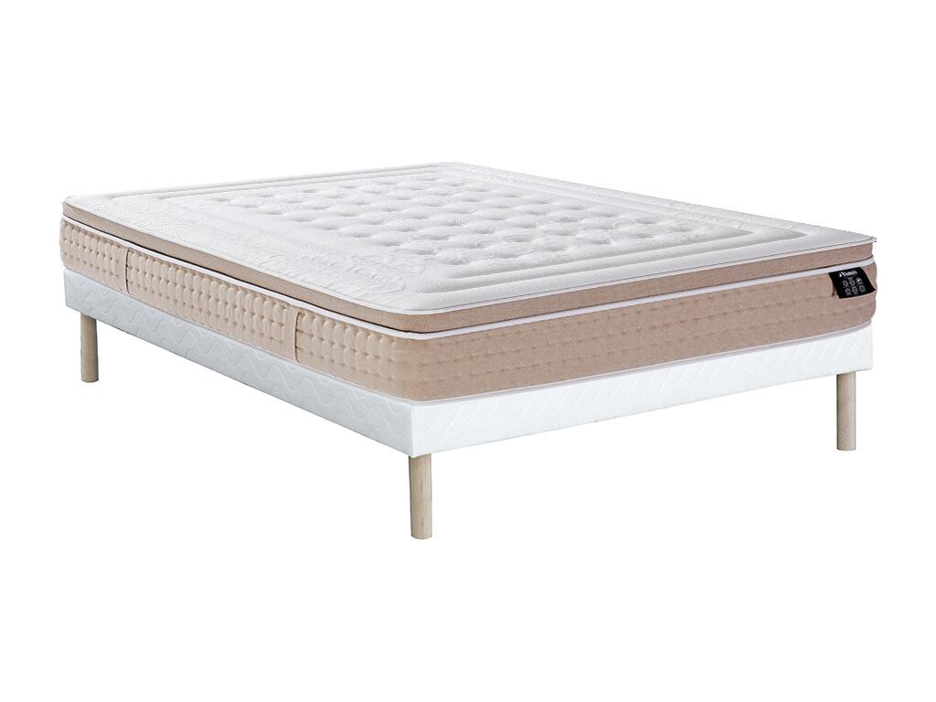 Set aus Bettgestell + Matratze - 160 x 200 cm - Hybridmatratze - 7-Zonen-Ta günstig online kaufen