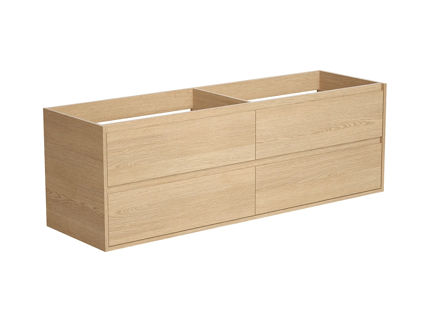 Meuble de salle de bain suspendu avec vasque à encastrer, miroir et colonne - 150 cm - MILIPAM