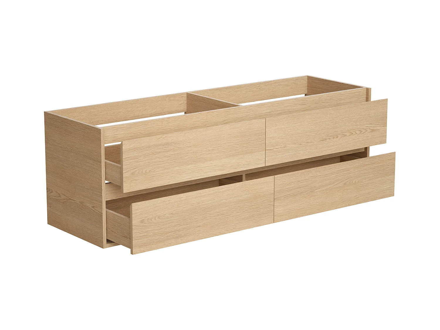 Meuble de salle de bain suspendu avec vasque à encastrer, miroir et colonne - 150 cm - MILIPAM