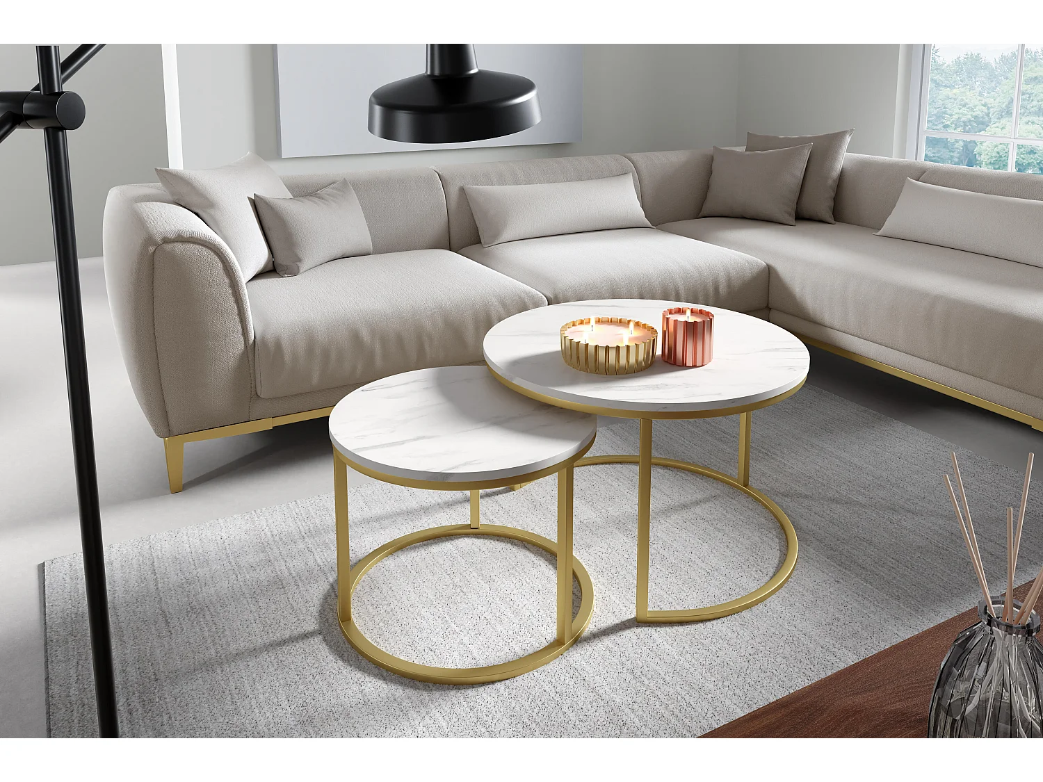 Mesa Centro RABEN CT58 58x58x47 Branco