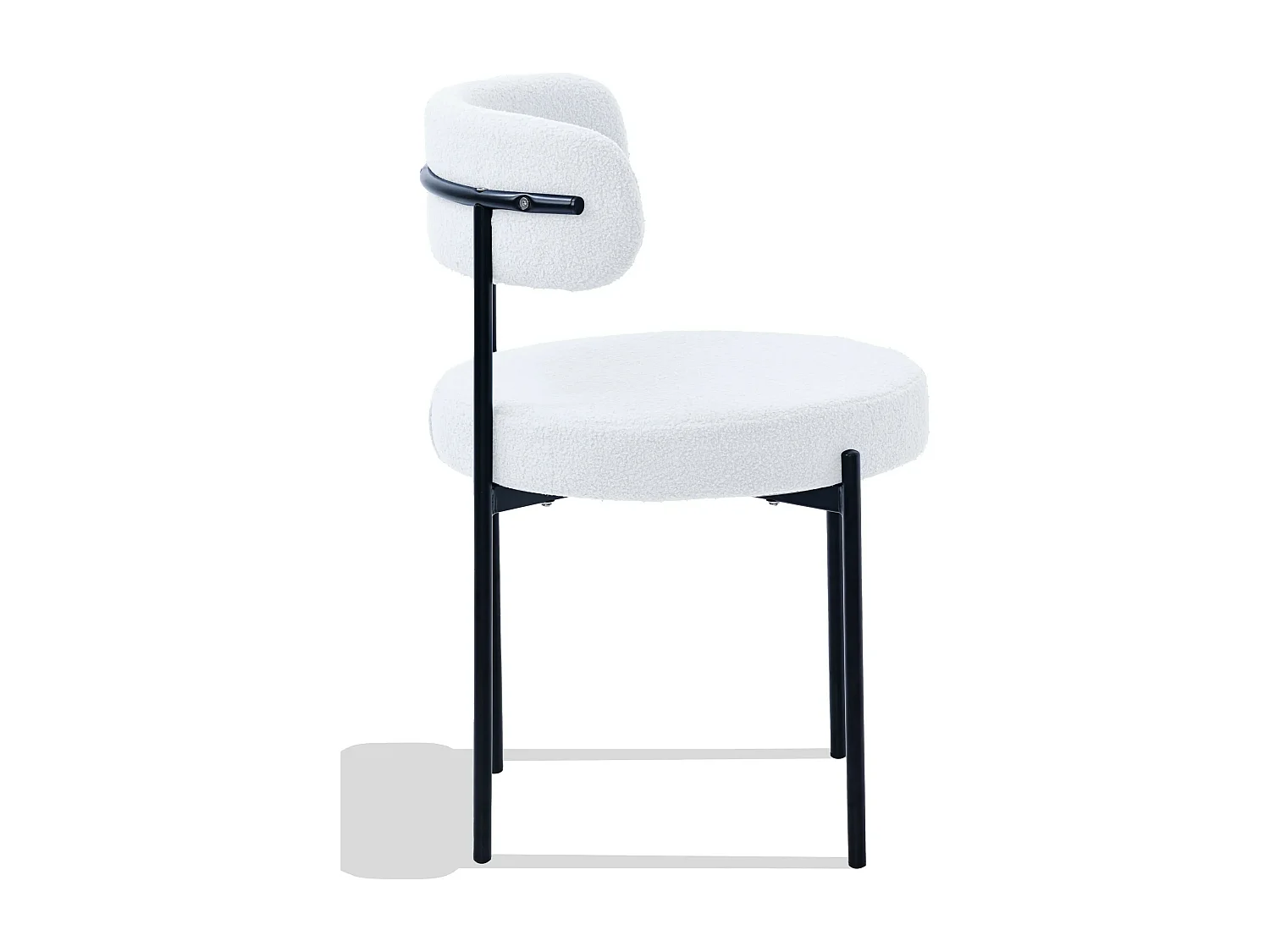 Pluche fluwelen stoel - Lennin - Wit