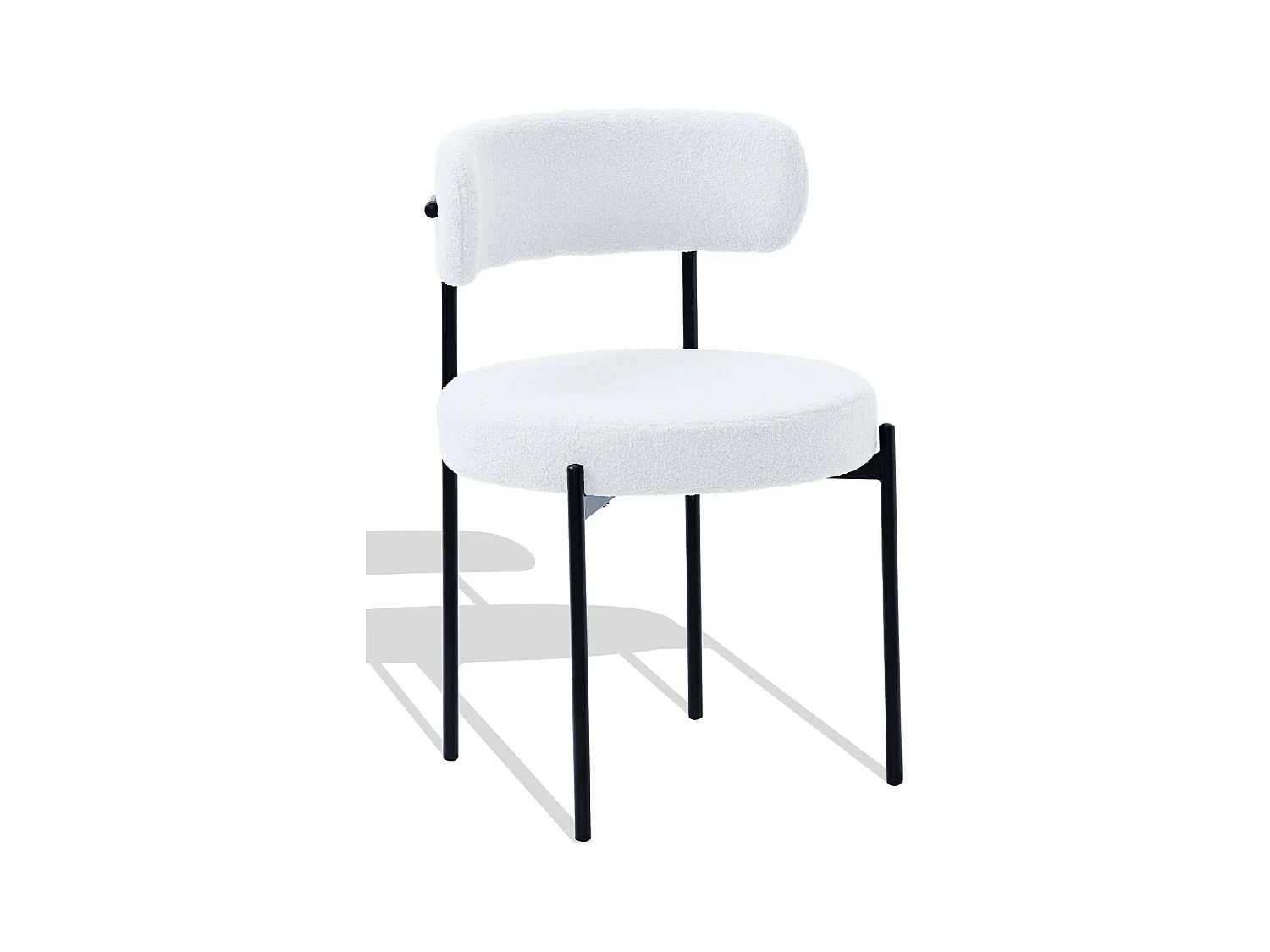 Chaise en velours pelucheux - Lennin - Blanc