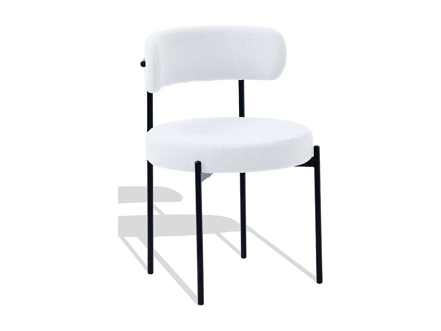 Chaise en velours pelucheux - Lennin - Blanc