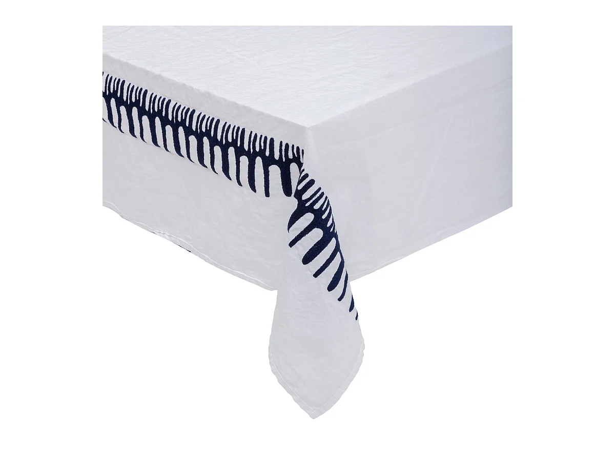 Nappe Déco "Brodée" 150x300cm Blanc
