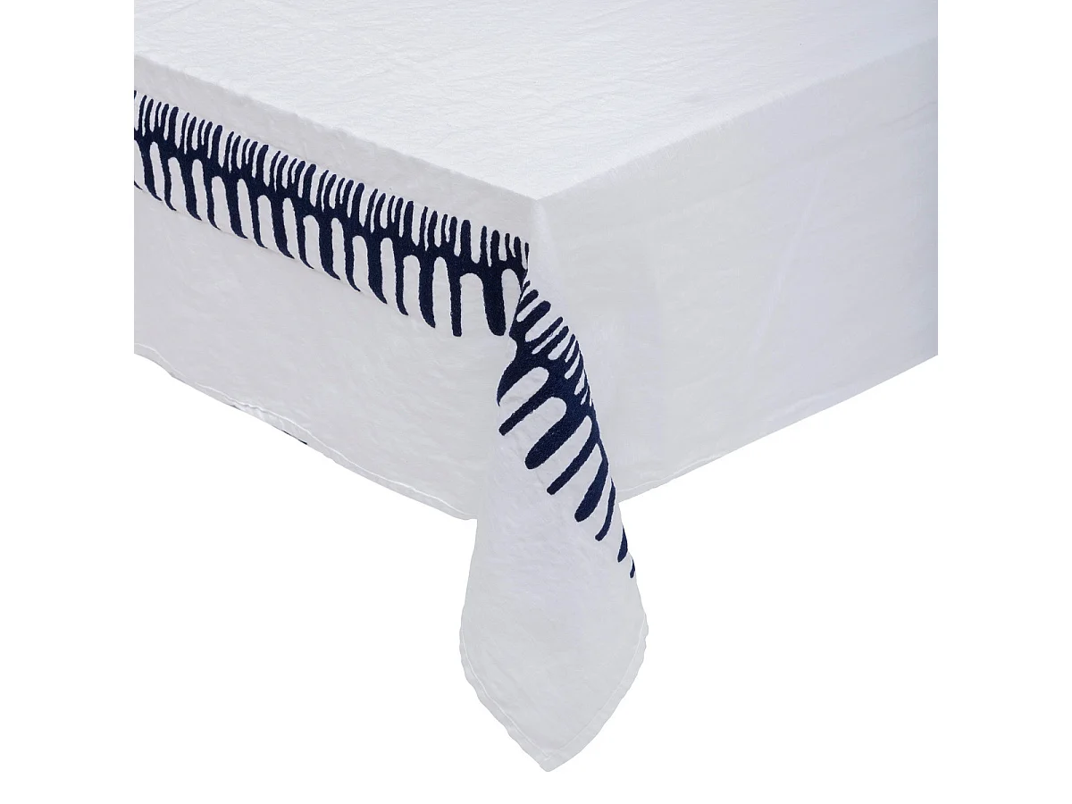 Nappe Déco "Brodée" 150x300cm Blanc