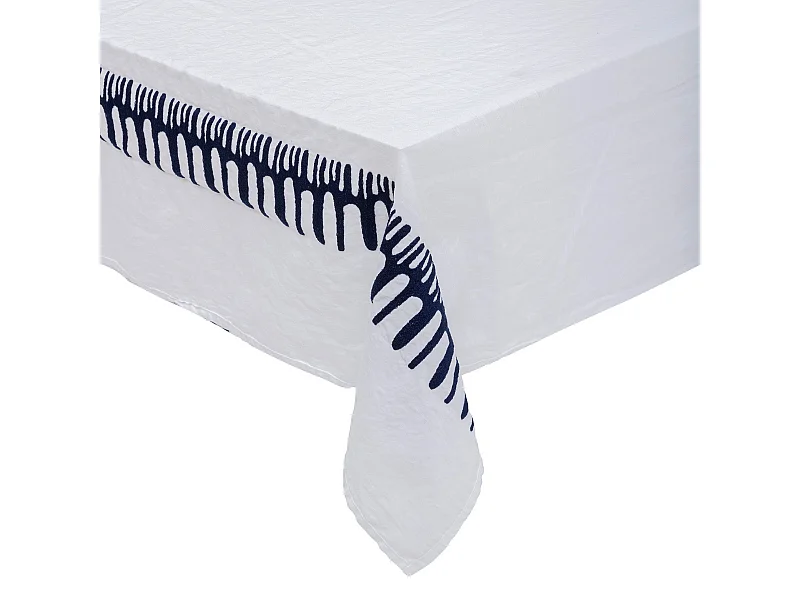 Nappe Déco "Brodée" 150x300cm Blanc