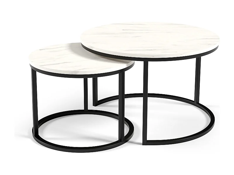 Table Basse RABEN CT75 75x75x47 Blanc