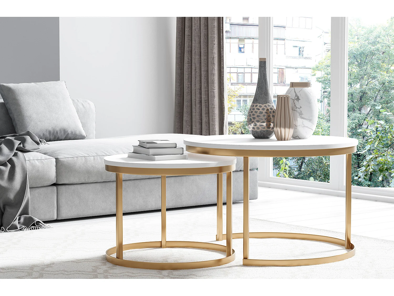 Couchtisch RABEN CT75 75x75x47 Weiß