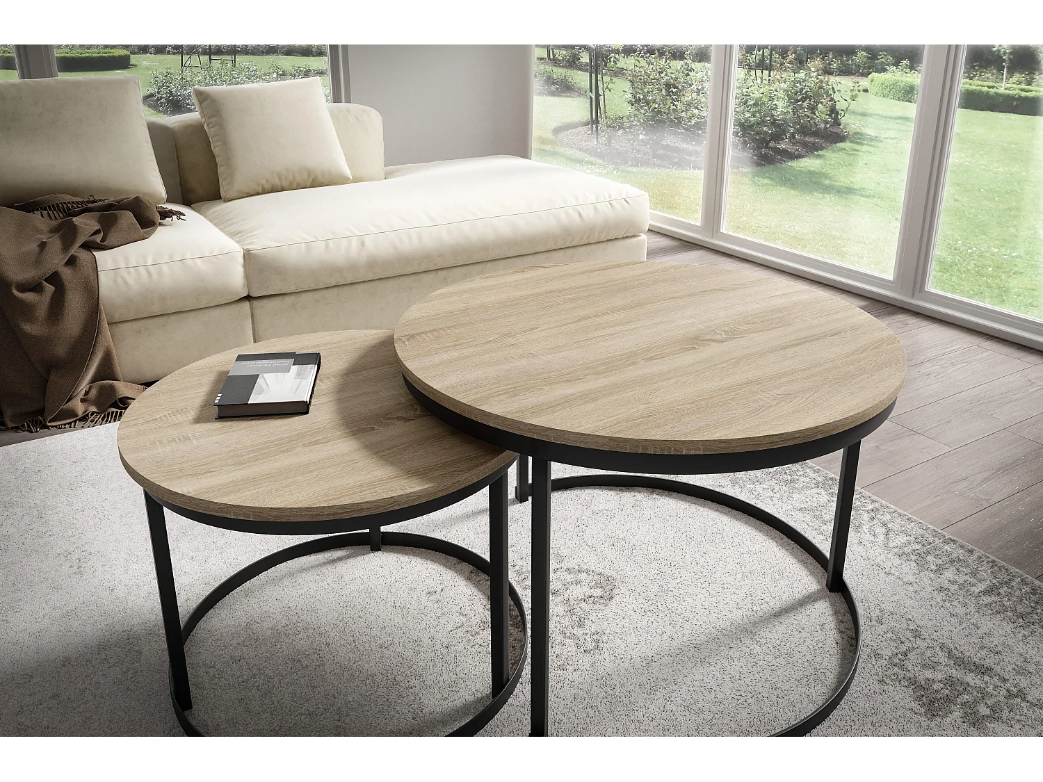 Mesa Centro RABEN CT75 75x75x47 Bege