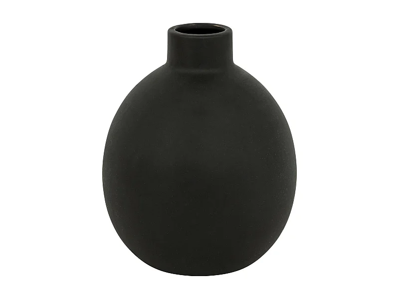 Vase en céramique mat Noir H 18 cm