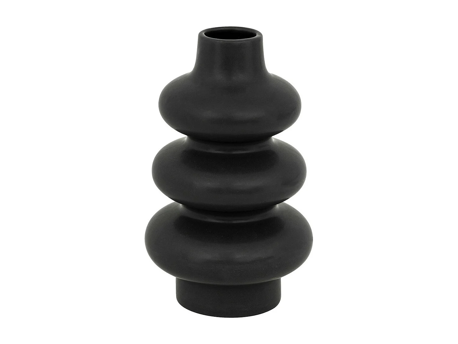 Vase forme spirale en céramique mat Noir H 25 cm