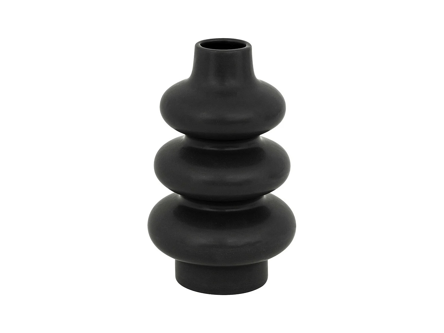 Vase forme spirale en céramique mat Noir H 25 cm