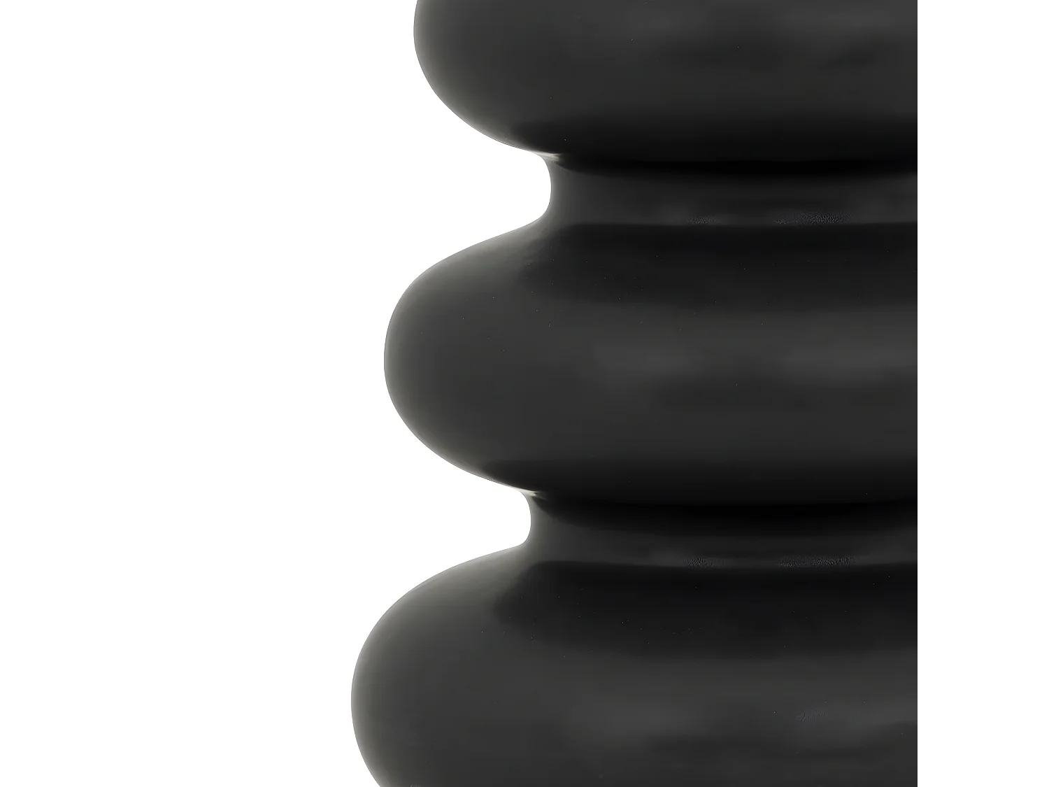 Vase forme spirale en céramique mat Noir H 25 cm