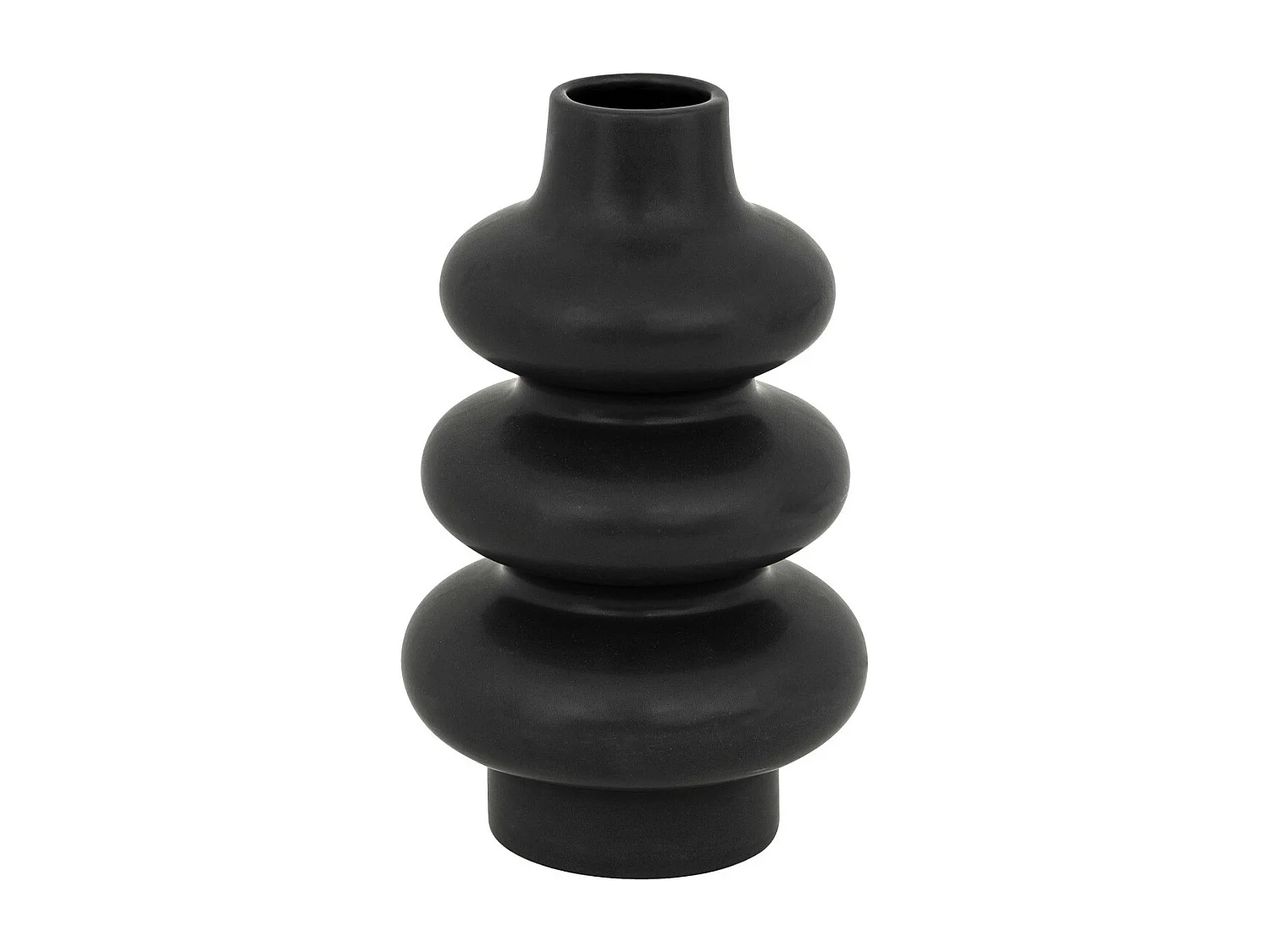 Vase forme spirale en céramique mat Noir H 25 cm