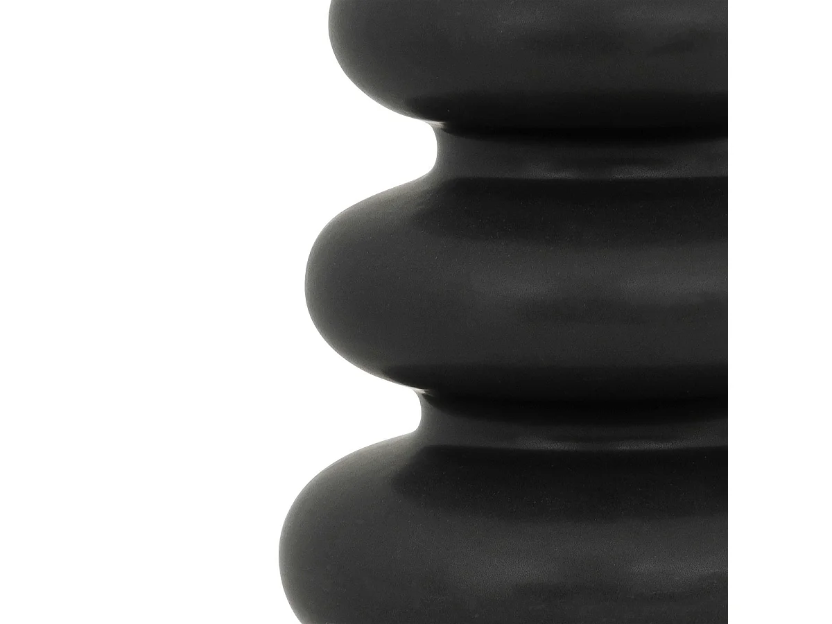 Vase forme spirale en céramique mat Noir H 25 cm