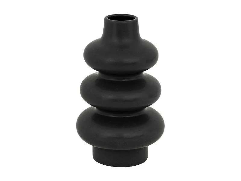 Vase forme spirale en céramique mat Noir H 25 cm
