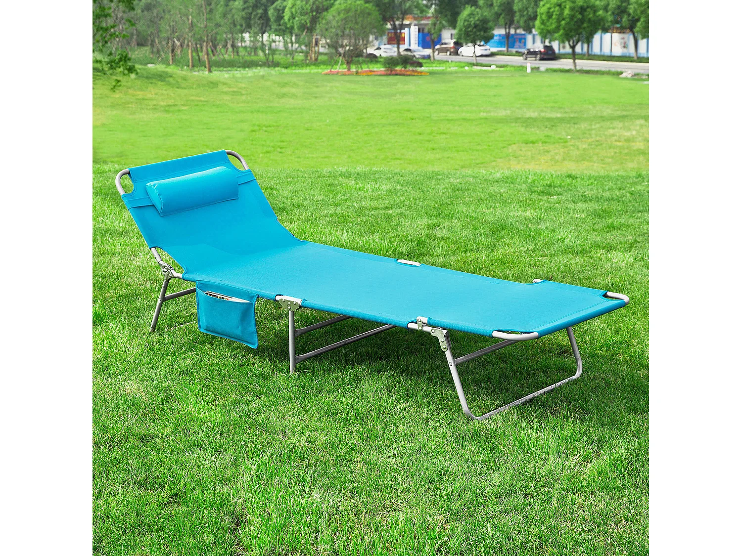 Tumbona inclinable de Acero Plegable con Almohada Playa Piscina Jardín Mecedora OGS35-B  SoBuy ES