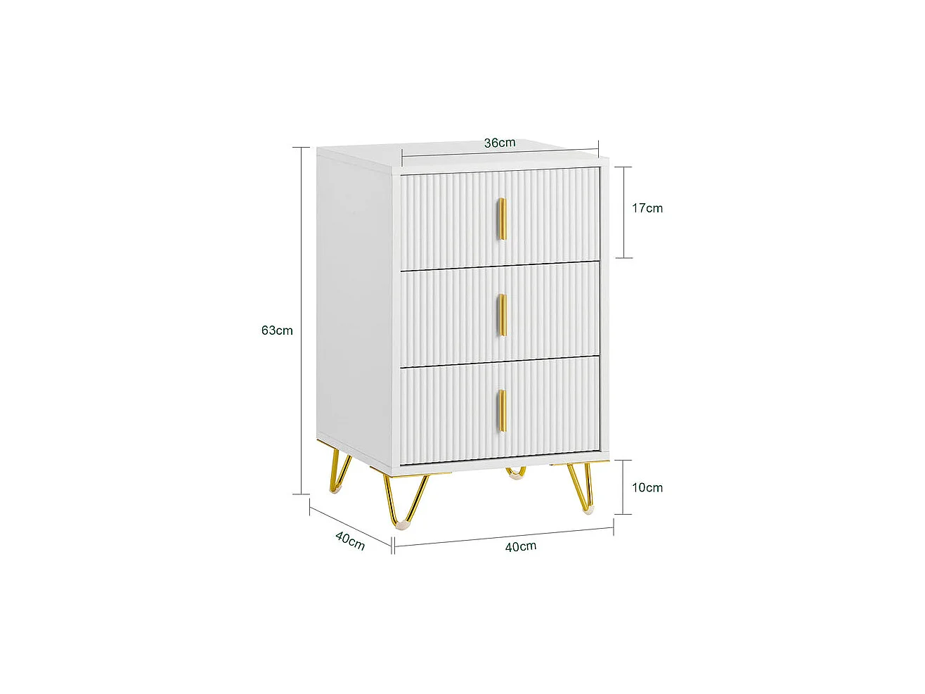 Set de 2 Mesitas de Noche con 3 cajones FBT115-L-Wx2 SoBuy