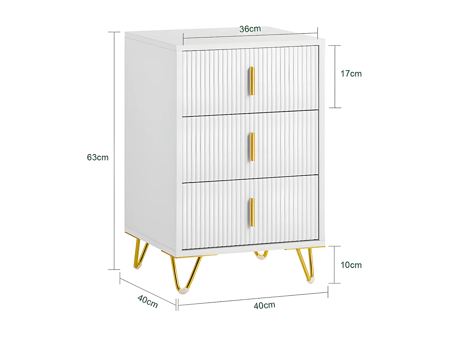 Set de 2 Mesitas de Noche con 3 cajones FBT115-L-Wx2 SoBuy
