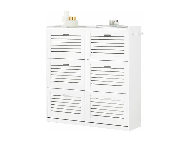 Zapatero con 6 Solapas y 2 Ganchos SoBuy FSR145-W