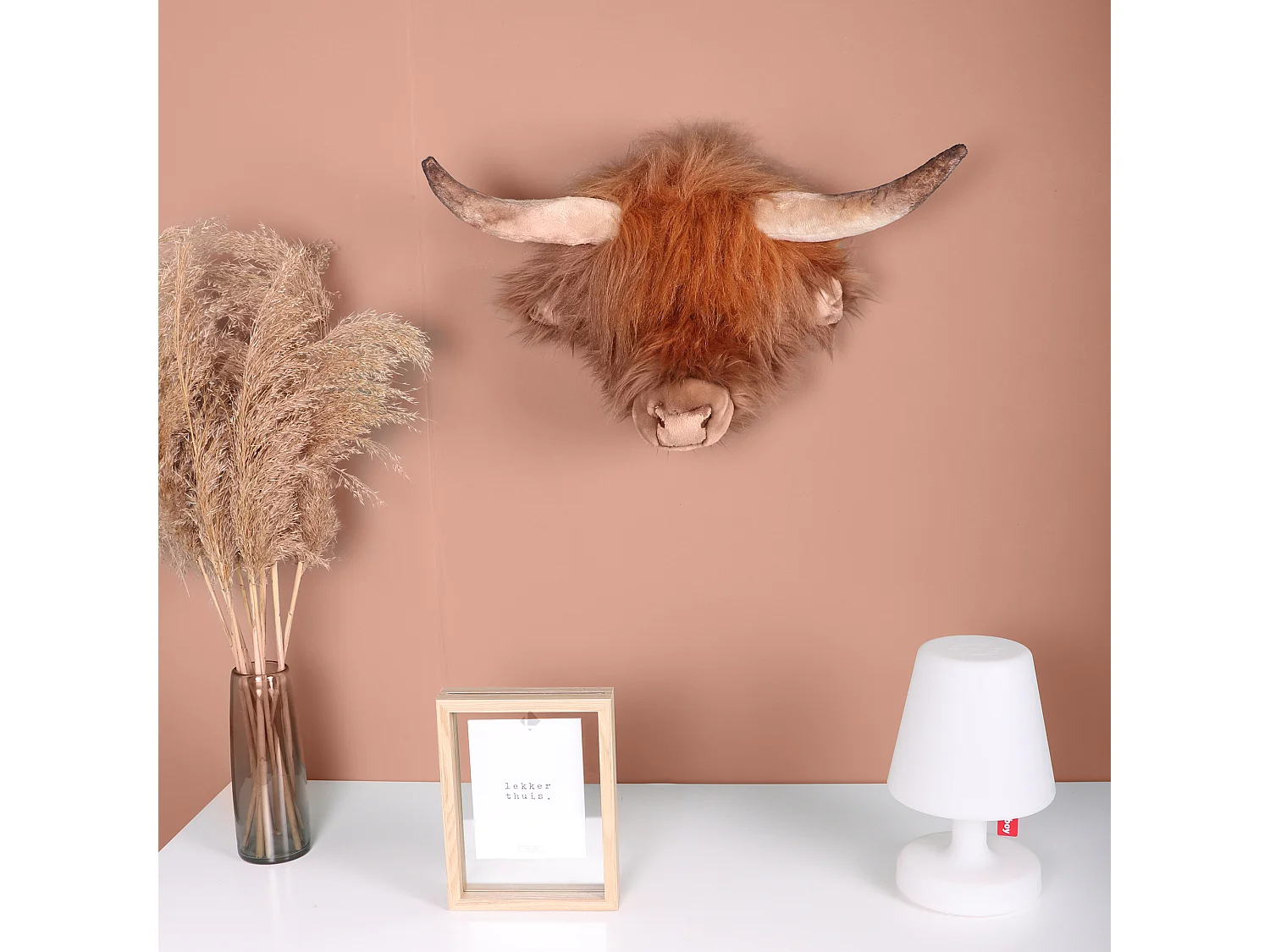 Peluche trophée Vache highland Nicolas collection Basse-cour