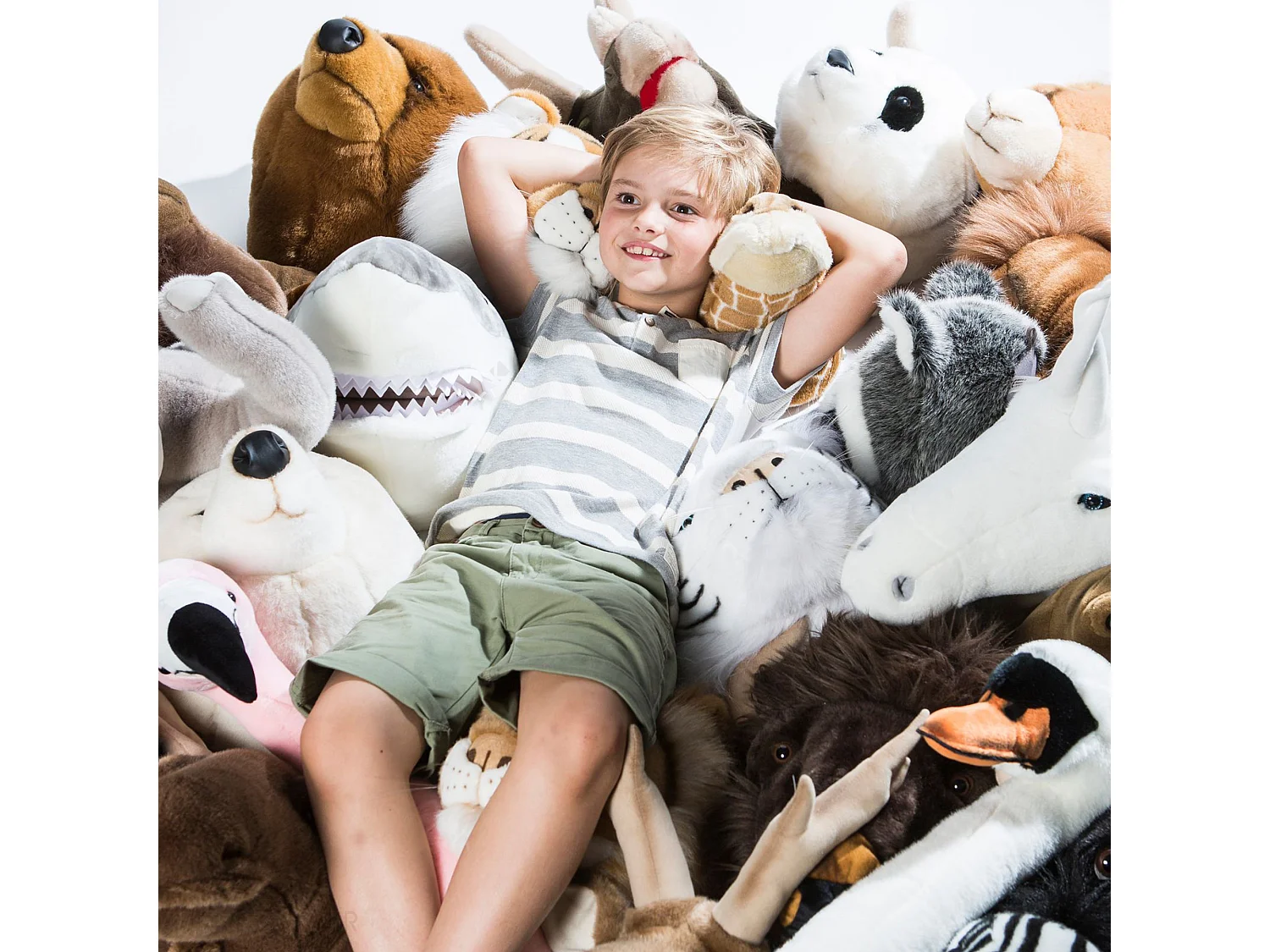 Peluche trophée en acrylique 37x18x35 cm Licorne Fay beige collection Fantastique