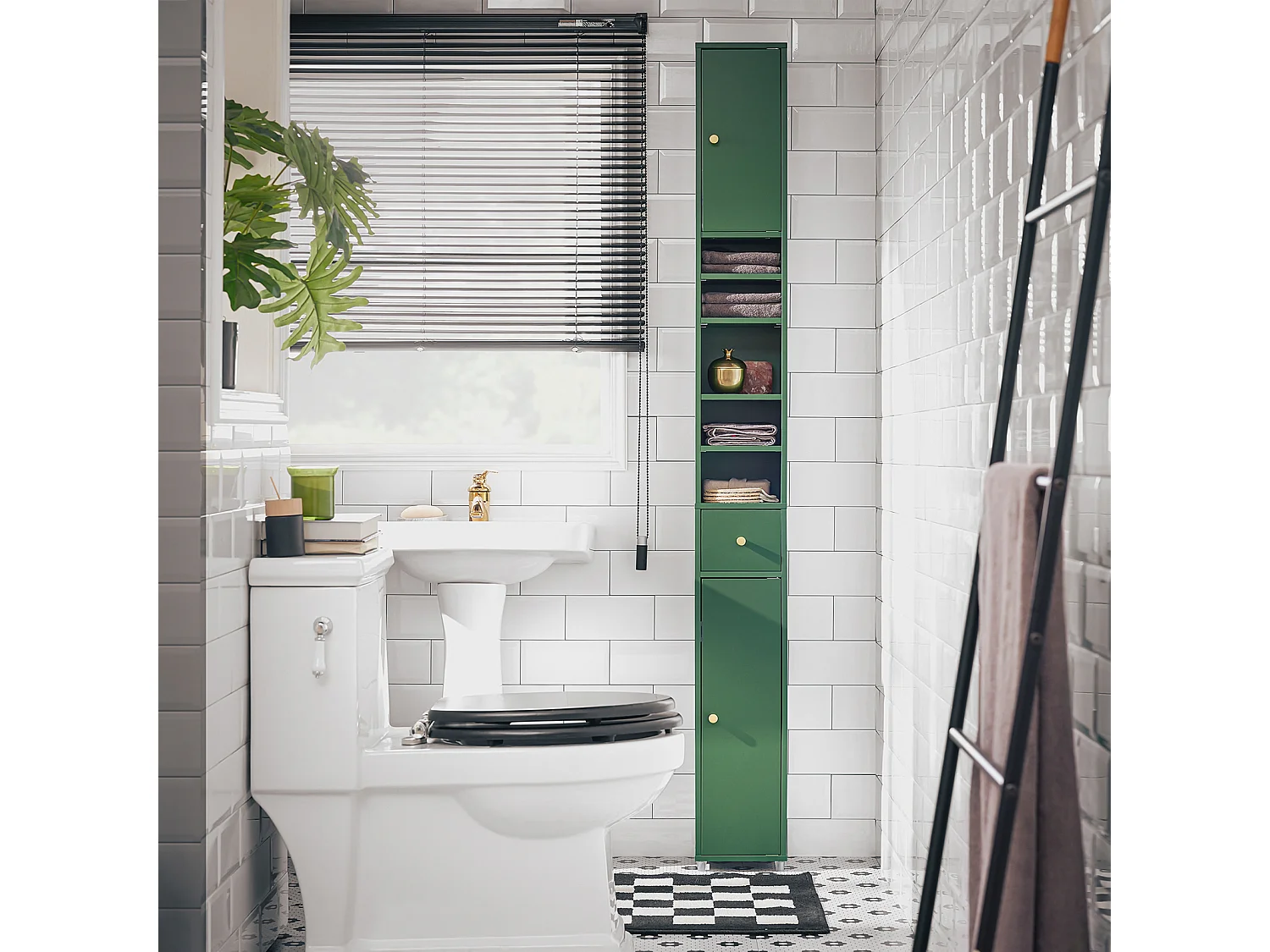 Mueble Columna de Baño Armario para Baño BZR34-SY SoBuy ES