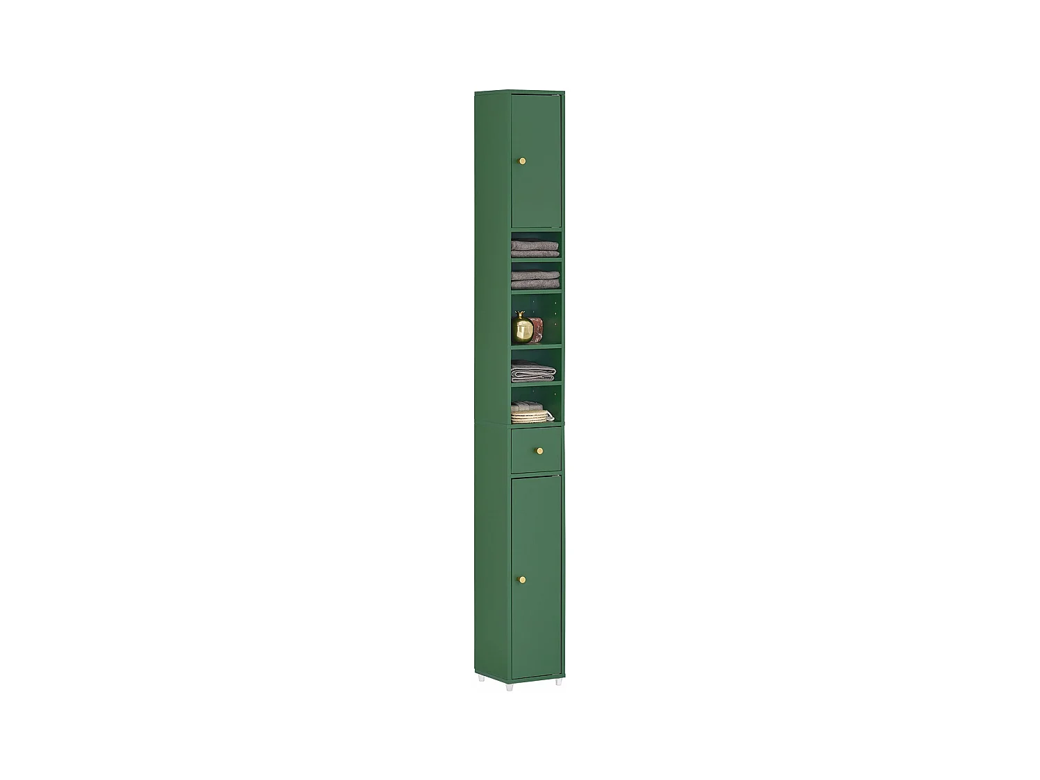SoBuy Meuble de Rangement Salle d Bain Meuble Colonne Armoire de Toilette Meuble WC L20xP20xH180cm, Vert, BZR34-SY