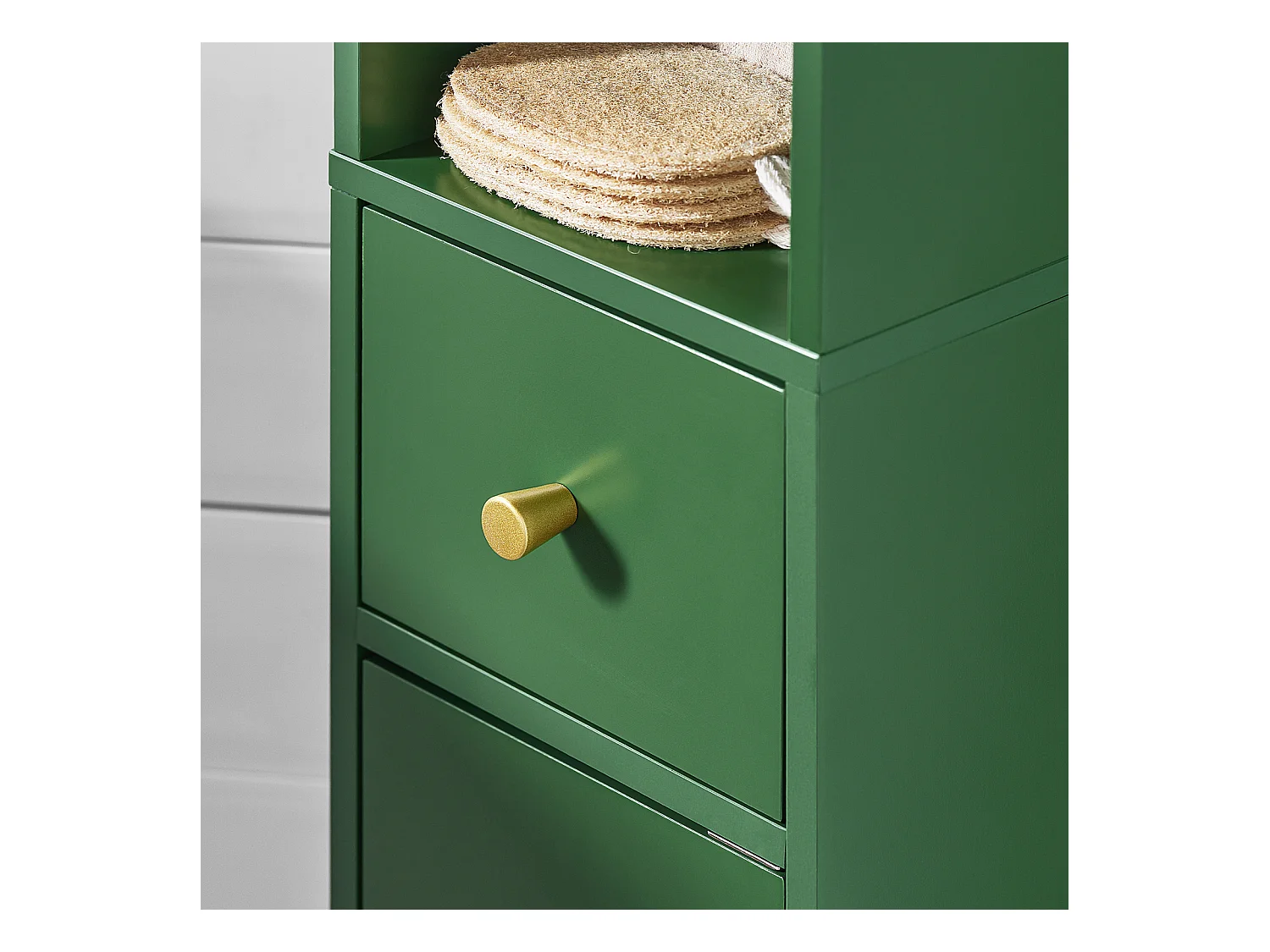 SoBuy Meuble de Rangement Salle d Bain Meuble Colonne Armoire de Toilette Meuble WC L20xP20xH180cm, Vert, BZR34-SY