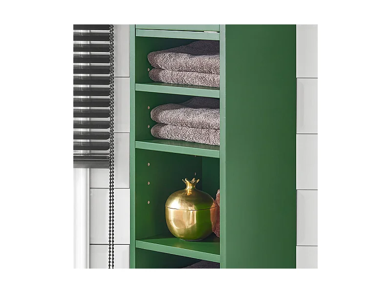 SoBuy Meuble de Rangement Salle d Bain Meuble Colonne Armoire de Toilette Meuble WC L20xP20xH180cm, Vert, BZR34-SY