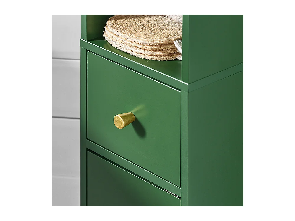 SoBuy Meuble de Rangement Salle d Bain Meuble Colonne Armoire de Toilette Meuble WC L20xP20xH180cm, Vert, BZR34-SY