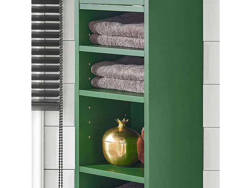 SoBuy Badkameropbergmeubel Kolommeubel Badkamerkast Toiletmeubel L20xP20xH180cm, Groen, BZR34-SY