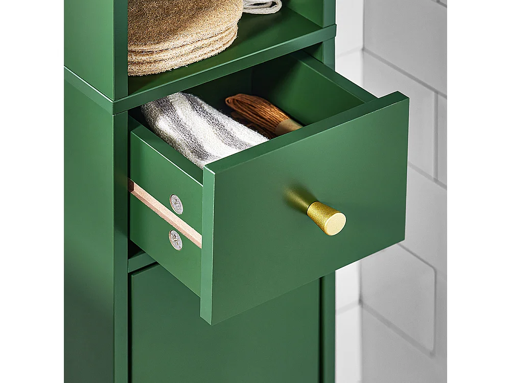 SoBuy Badkameropbergmeubel Kolommeubel Badkamerkast Toiletmeubel L20xP20xH180cm, Groen, BZR34-SY