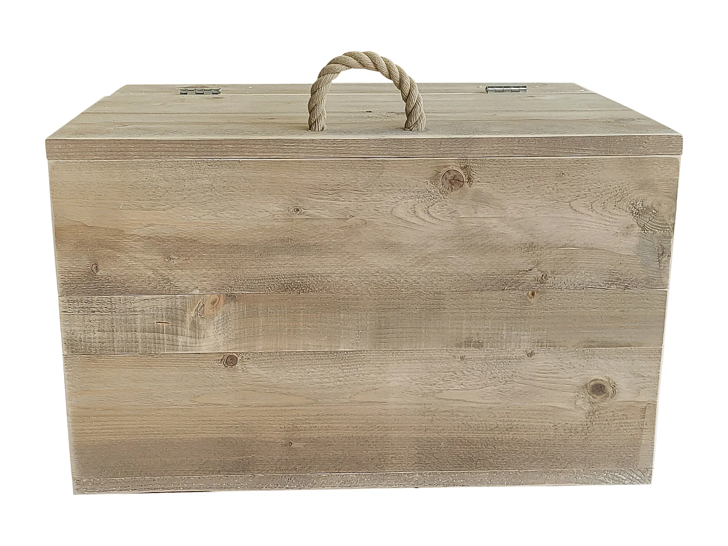 Wood4you - Coffre à jouets Poignée en corde - 80Lx50Hx50P cm