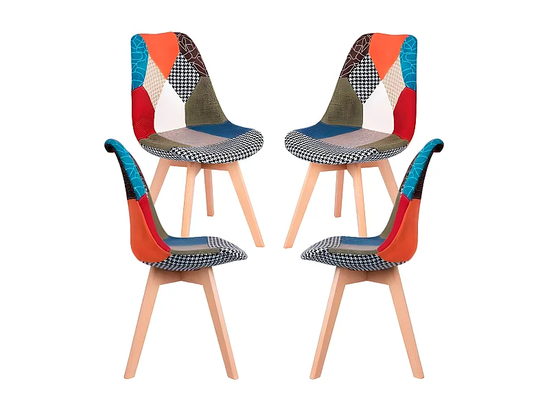 Packs Sillas Comedor - Pack 4 Sillas Synk Patchwork - Patchwork Clear