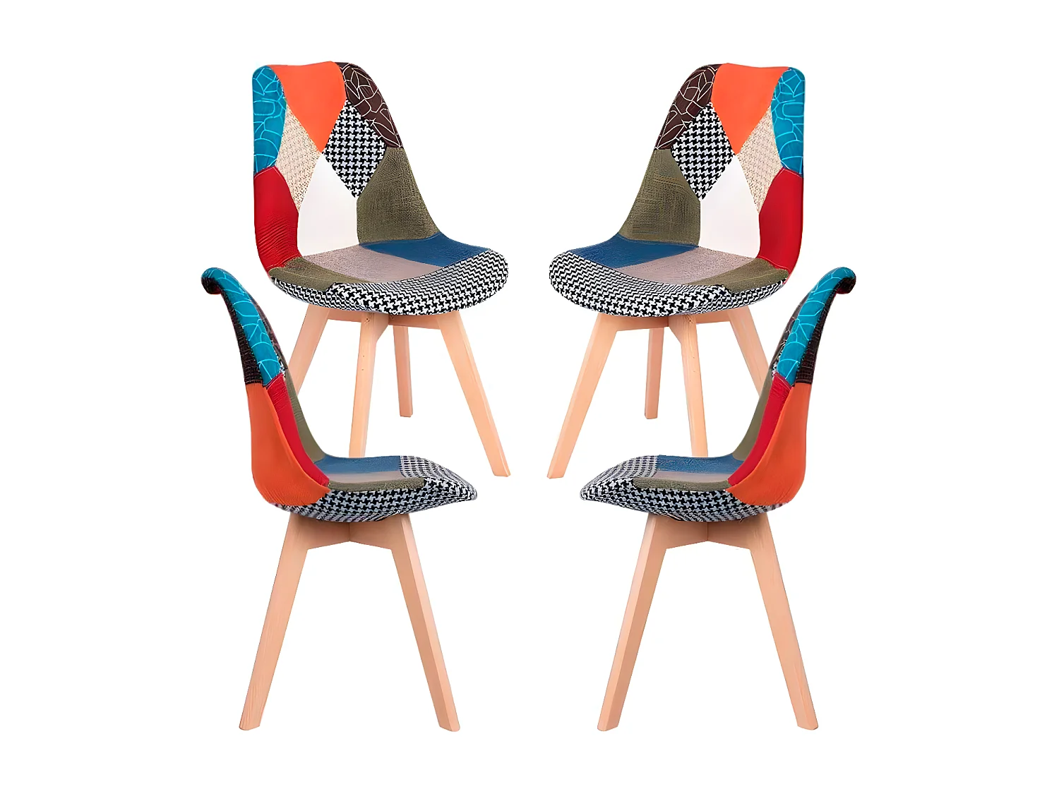 Packs Sillas Comedor - Pack 4 Sillas Synk Patchwork - Patchwork Clear