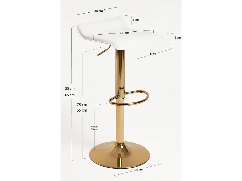 Taburetes Cocina - Taburete Tim Golden - Blanco