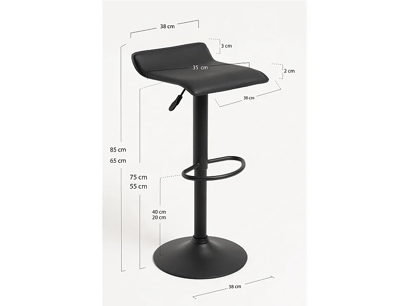 Taburetes Cocina - Taburete Tim Black - Negro