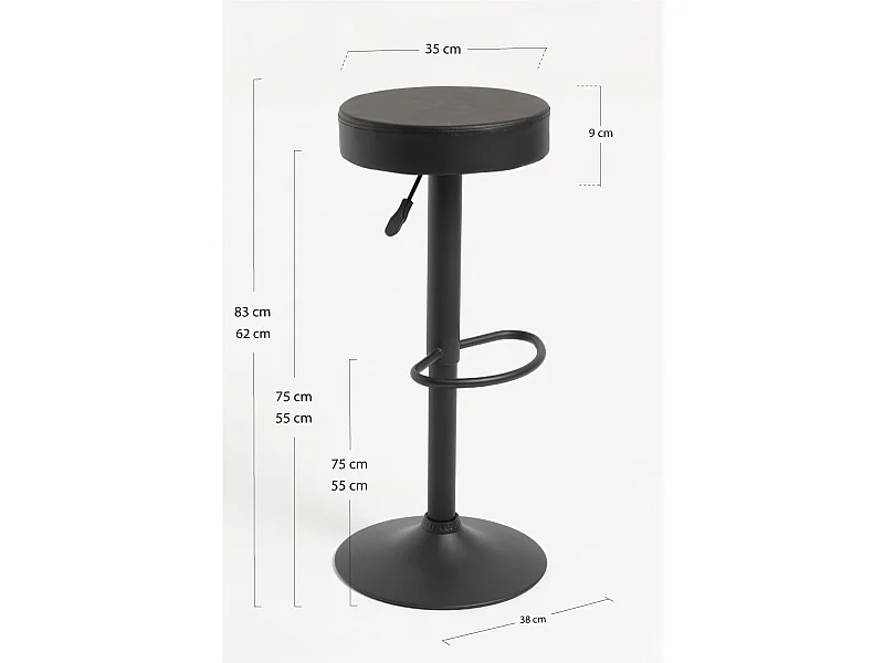 Taburetes Cocina - Taburete Kros Black - Negro