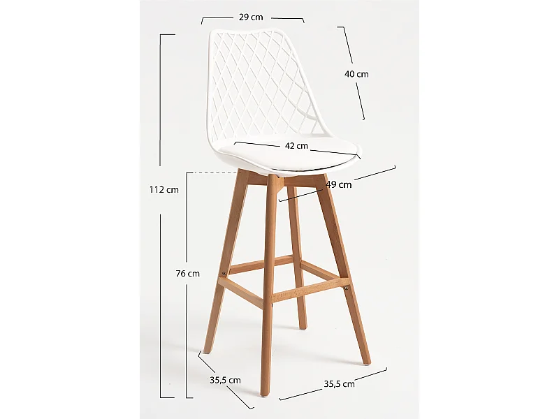 Taburetes Cocina - Taburete Mima - Blanco