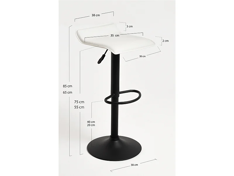 Taburetes Cocina - Taburete Tim Black - Blanco