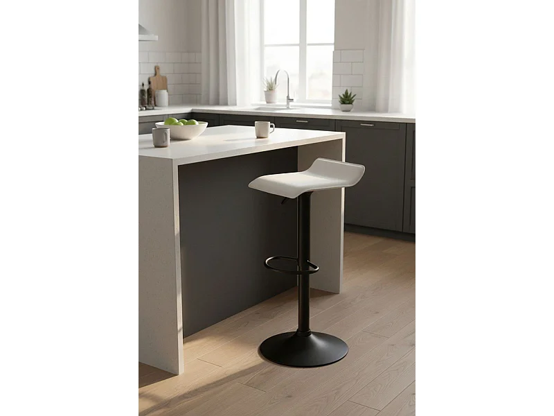 Taburetes Cocina - Taburete Tim Black - Blanco