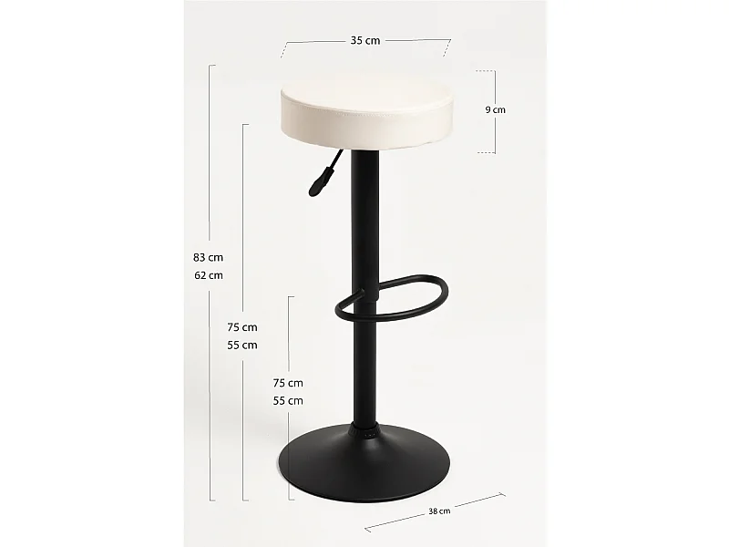 Taburetes Cocina - Taburete Kros Black - Blanco
