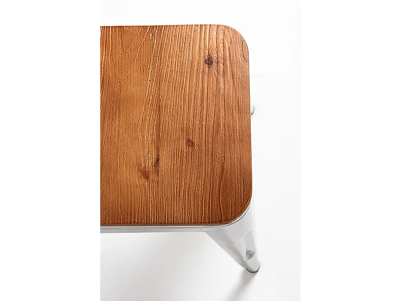 Taburetes Pequeños - Taburete Torix Pequeño Madera Natural - Gris metalizado