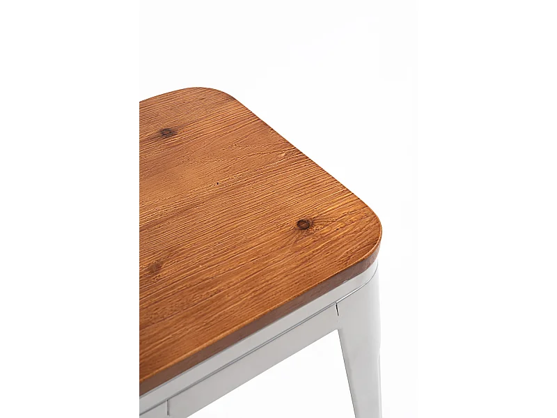 Taburetes Pequeños - Taburete Torix Pequeño Madera Natural - Gris metalizado